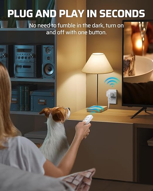 DEWENWILS Wireless Remote Control Outlet, Programmable and Expandable Electrical Outlet Switch, Wireless Remote Light Switch, 100FT Range, FCC Listed, 1 Remote and 3 Outlets