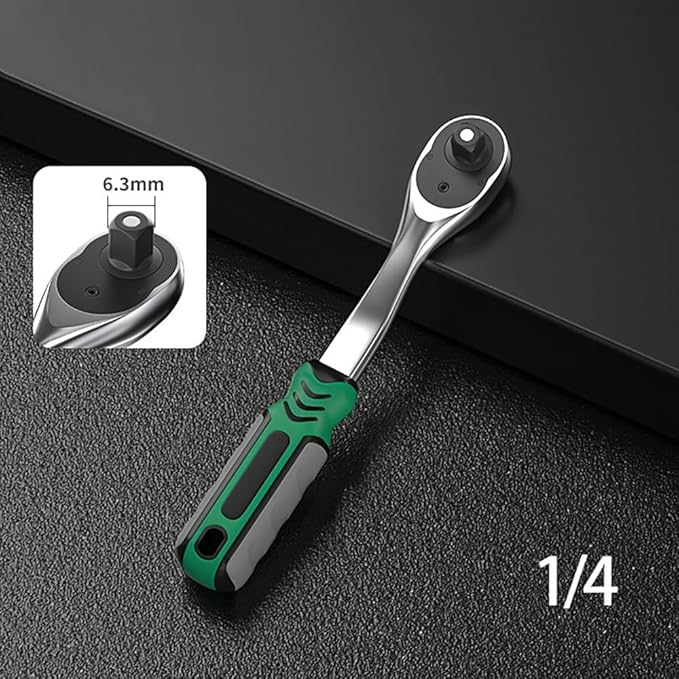 53 Pieces Socket Set 1/4 inch Ratchet Wrench Tool Set, with Bit Socket Set Metric and Extension Bar for Auto Repairing and Household, with Storage Case (53)