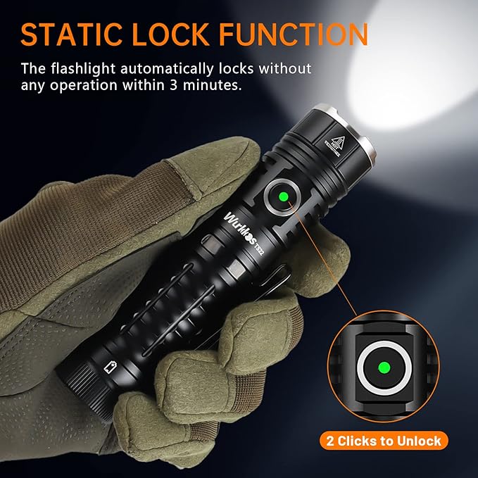 Wurkkos TS22 Super Bright Flashlight,4500 High Lumens Rechargeable LED Flashlight,Thoughtful Static Lock&Reverse Charging Function,IP68 Waterproof, Magnetic Design for Repairing Camping Dog Walking