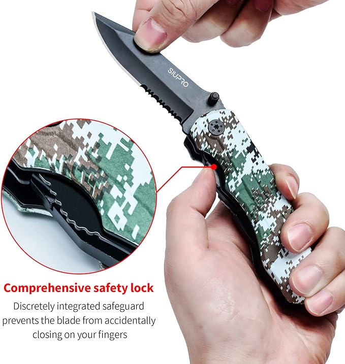 Multitool Pocket Knife Set for Men, Multipurpose 9-in-1 screwdriver kit, Multi Tool Pliers for Camping, Survival with Nylon Sheath, Gifts Idea, Camo