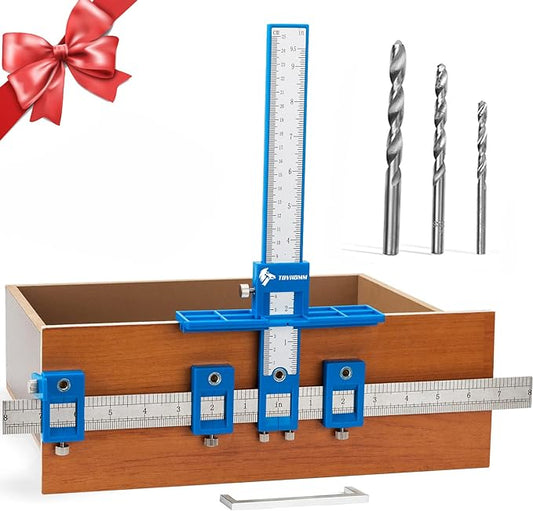 Cabinet Hardware Jig, Punch Locator Drill Guide,Wood Drilling Dowelling Guide for Installation of Handles Knobs on Doors and Drawer, Cabinet Template Tool for Handles and Pulls