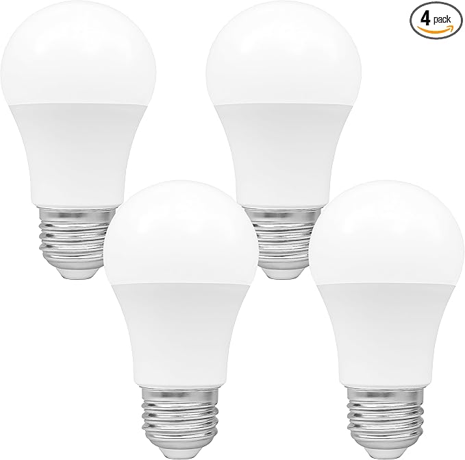 OHLECTRIC A19 LED Light Bulbs, Dimmable (4-Pack) 75W Equivalent, 4000K Cool White,11W, 120 Volts, 1100 Lumens, E26 Medium Base, Enclosed Fixture Rated, Energy Star Certified. Indoor/Outdoor Use