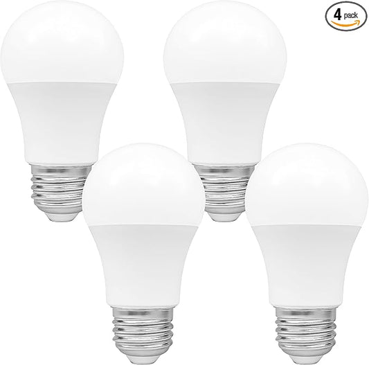 OHLECTRIC A19 LED Light Bulbs, Dimmable (4-Pack) 75W Equivalent, 4000K Cool White,11W, 120 Volts, 1100 Lumens, E26 Medium Base, Enclosed Fixture Rated, Energy Star Certified. Indoor/Outdoor Use