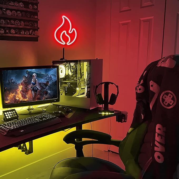 Lamomo LED Neon Lights, 16.4ft Red LED Strip Light, 12V 0.39in/Cut Silicone Waterproof Neon Rope Light, DIY Neon Sign for Bedroom Indoor Outdoor Decoration（Power Adapter not Included）