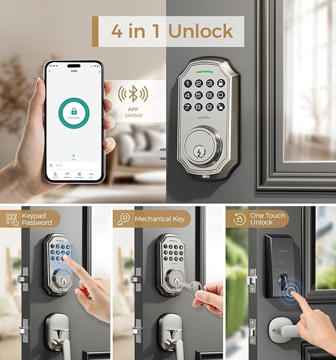 Keypad Door Lock with Handle (Silver+Handle)