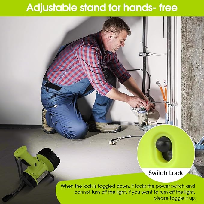 Rechargeable Spotlight Flashlight with High Lumen LED, Waterproof Handheld Bright Outdoor Spot Light Searchlight for Boating, Camping