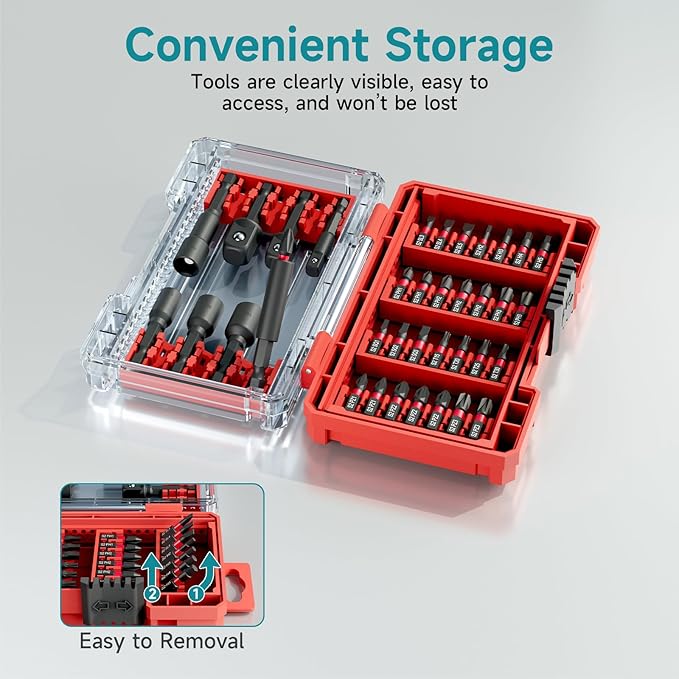 36Pcs Impact Driver Bits Set with a Storage Case, 28 Magnetic Screwdriver Bits, 5 Magnetic Sockets, 3 Socket Adapters, 1/4 In. Hex Shank Driver Tools Set for Power Screwdrivers, Electric Drill Drivers