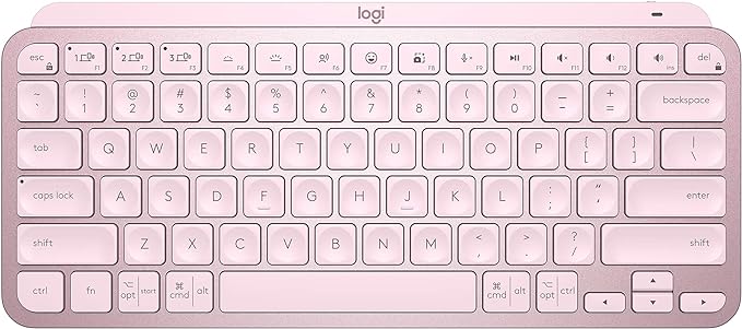 Logitech MX Keys S Wireless Keyboard, Low Profile, Fluid Precise Quiet Typing, Programmable Keys, Backlighting, Bluetooth, USB C Rechargeable, for Windows PC, Linux, Chrome, Mac - Rose