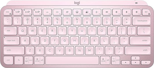 Logitech MX Keys S Wireless Keyboard, Low Profile, Fluid Precise Quiet Typing, Programmable Keys, Backlighting, Bluetooth, USB C Rechargeable, for Windows PC, Linux, Chrome, Mac - Rose