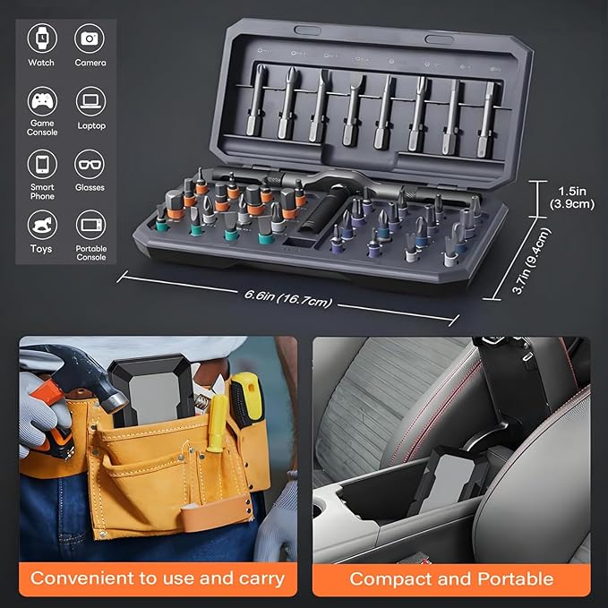 42 in 1 Magnetic Screwdriver Set,DIY Multi Bit Mini Ratchet Screwdriver Sets,Hand tools Torque wrench Repair kit, Precision Screwdriver Set Home Tool kit for PC,Furniture,Watch,Bicycle