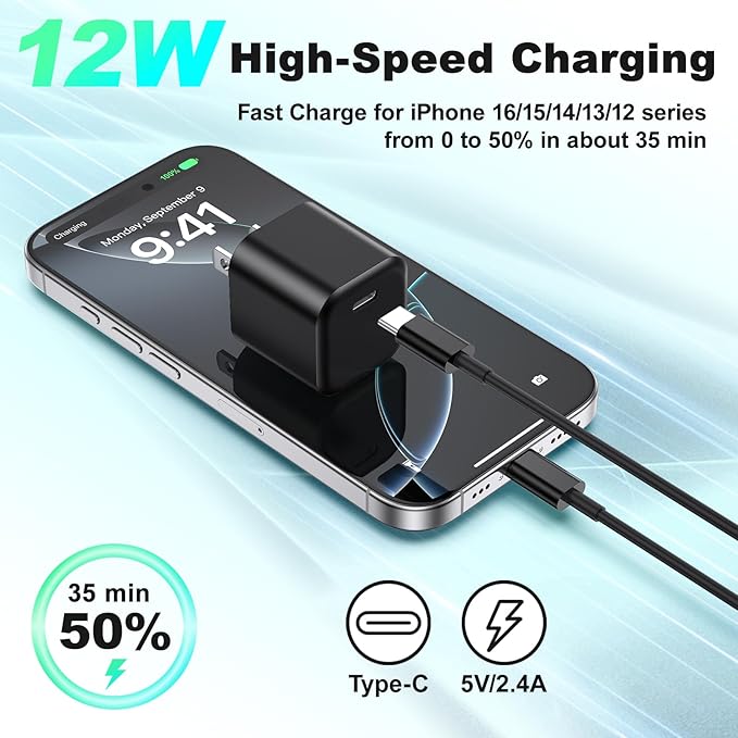 USB C Charger Cube, Agtray 2-Pack Mini Type C Fast Charging Blocks Phone Charger Box Wall Plug Travel Power Adapter Compatible for iPhone 16 15 14 13 12 11 Pro XR, Samsung Galaxy S25 S24 A16 A15 A14