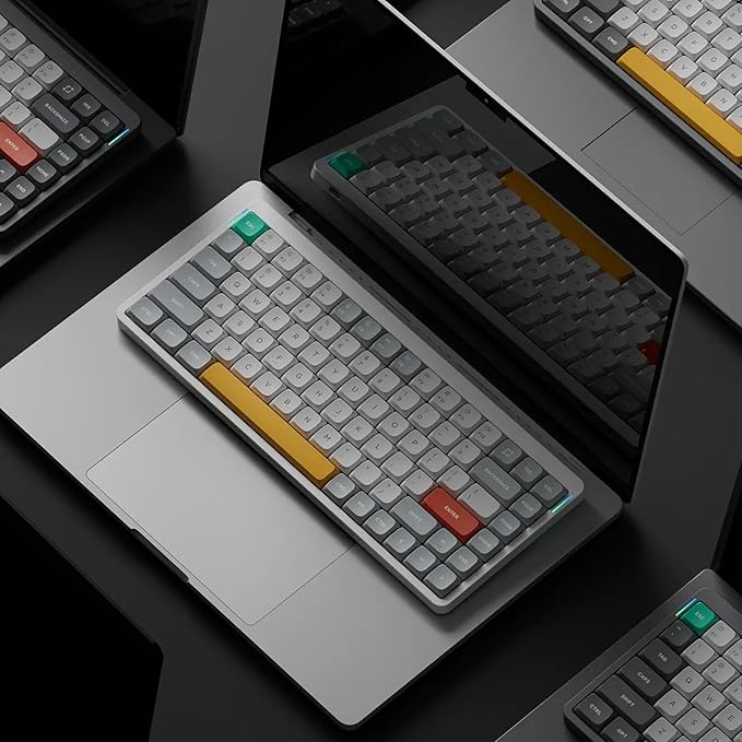 nuphy Air75 V2 Portable 75% Mechanical Keyboard,Wireless Keyboard,Supports Bluetooth/2.4G/USB-C RGB Gaming Keyboards,Compatible with Windows/Mac OS/Linux Systems White-Gateron Cowberry Switch