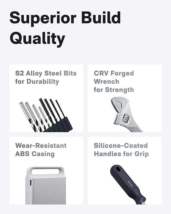 HOTO Cordless Brushless Drill Tool Set, Variable Speed, Hidden Buckle, Unique LED Screen, Intelligent Digital Display, Exquisite & Practical, High-end Drill Kit for Home/Daily Use