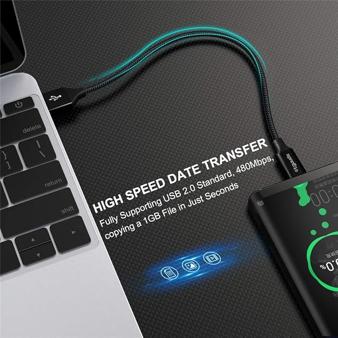 etguuds USB to USB C Cable 1ft, 2-Pack Short USB A to Type C Charger Cord Fast Charging for Samsung Galaxy A15 A25 A35 A55 A54, S24 S23 S22 S21 S20 S10 S10E, Note 20 10, Moto G, for iPhone 16 15