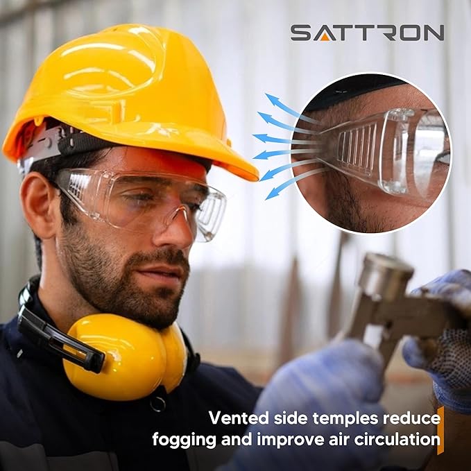 Clear Safety Glasses Over Eyeglasses 12 PACK ANSI Z87.1 Impact Resistant Wide Vision Fits Over Most Prescription Glasses Dust/Chemical Splash Proof Lightweight Protective Eyewear for Men Women