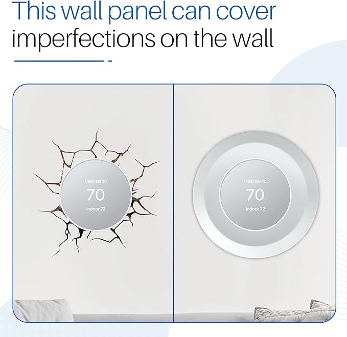 Wall Plate Cover Compatible with Google Nest Thermostat 2020,For Google Nest Thermostat Wall Plate, Nest Thermostat Trim Kit Accessory,Fingerprint Resistant | Easy Installation |White 2pc