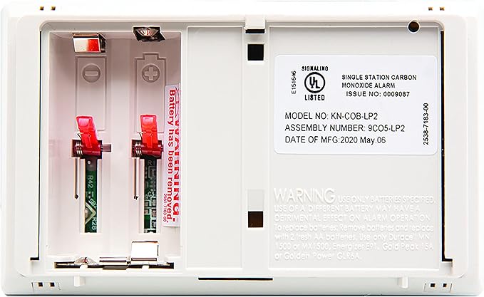 Kidde Carbon Monoxide Detector, Battery Powered CO Alarm with LEDs, Test-Reset Button, Low Battery Indicator, Portable