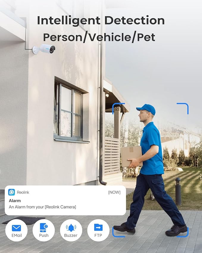 REOLINK NVR RLN8-410-White, 8 Channel, Network Video Recorder for Home PoE Security Camera System, Only Work with 16MP/12MP/4K/8MP/5MP/4MP Reolink Camera, 24/7 Recording to Pre-Installed 2TB HDD