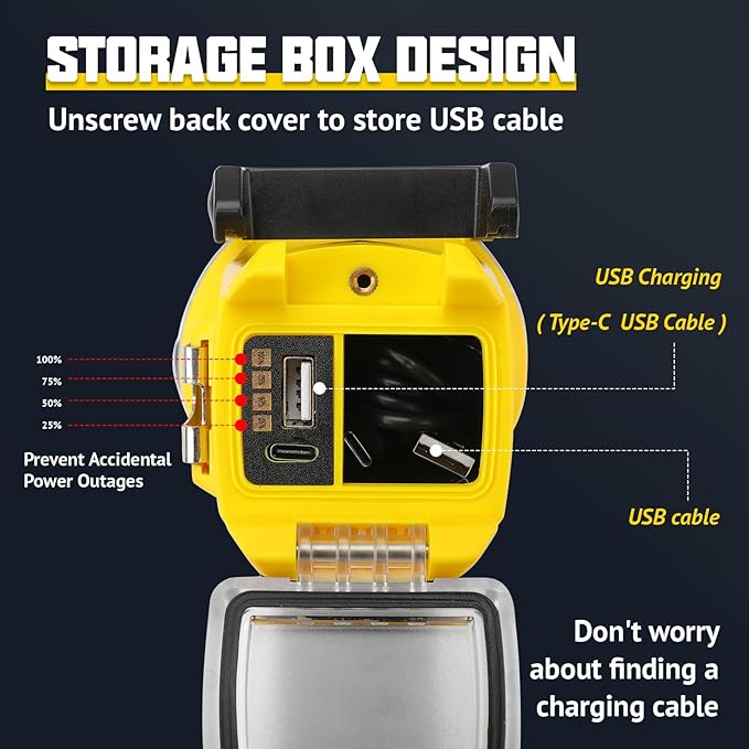 18W Spotlight Handheld Rechargeable Spotlight/Floodlight IP67 Waterproof Flashlight Super Bright 3500 Lumens with Foldable Stand and Detachable Red Lens