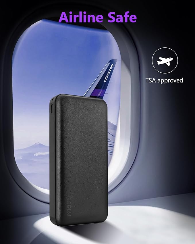 Miady Portable Charger, 2-Pack 20000mAh Battery Pack PD 22.5W USB Output Ports and Type C Fast in&Out Travel Fast Charging Power Bank Compatible with iPhone 16/15/14/13/12/X Galaxy 24/22 iPad Android