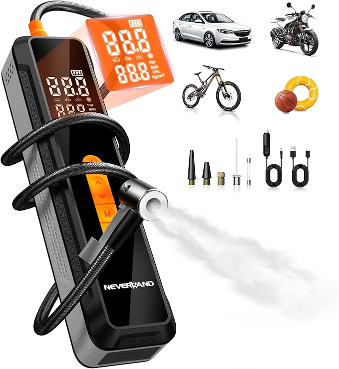 Neverland Tire Inflator Portable Air Compressor, 20000mah 150PSI Portable Tire Inflator for Car, Bicycles, Motocycles, Balls