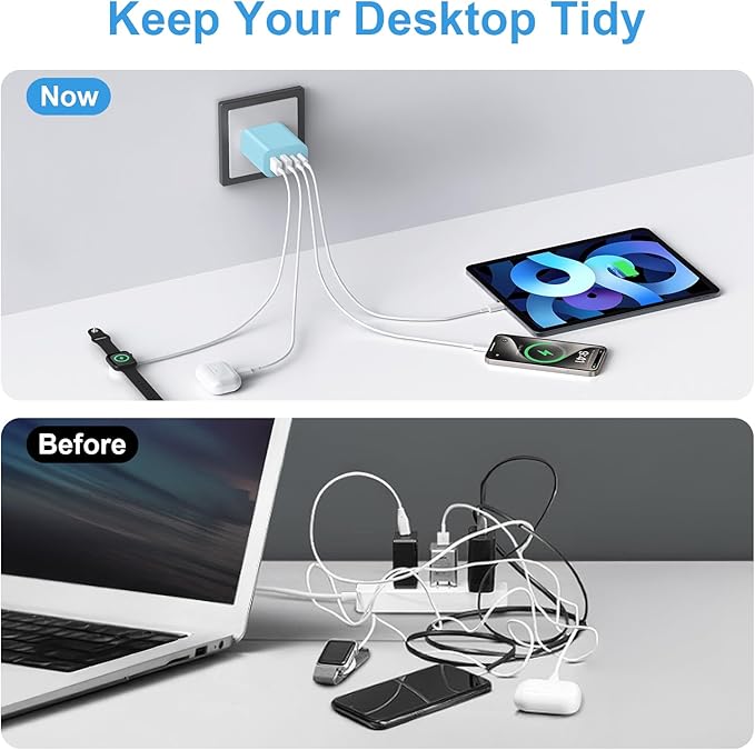 USB C Charger Block,40W USB C Charger Cube,Type C Charging Block,USB Wall Chargers Dual Port PD+QC Charging Cube for iPhone 16 15 14 13 12 11 Pro Max XS,iPad, Samsung Phone,Tablet(Blue)