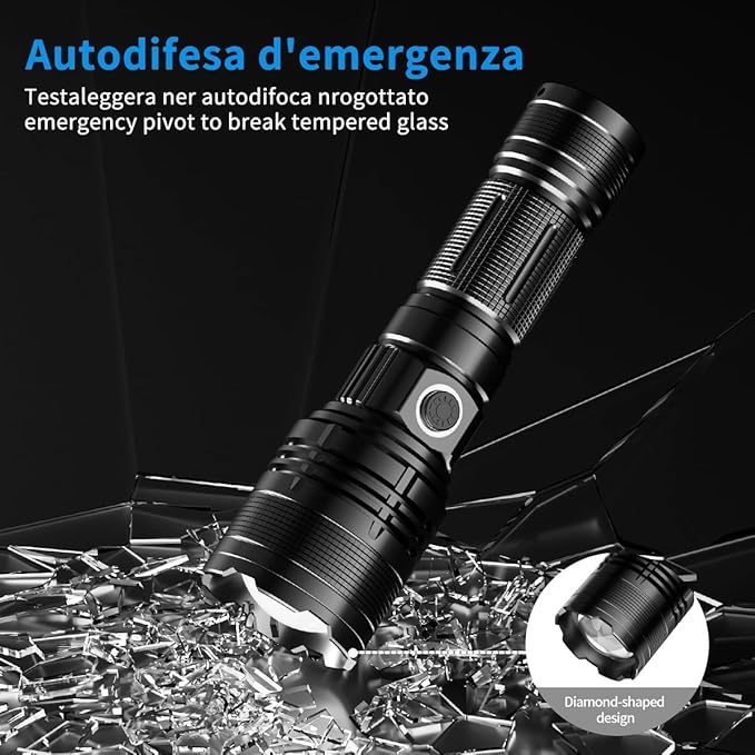 Rechargeable Flashlight, Tactical Flashlights 2000 High Lumens, USB C Bright Flashlights, Handheld LED Flashlight Rechargeable 5 Modes for Home,Camping, Police, etc