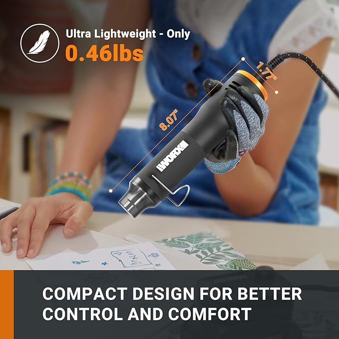 WX996L Crafting Tool Combo Kit - Rotary Tool, Wood and Metal Crafter, Airbrush, Heat Gun, Grinder and LED Flex Light in Carry Bag