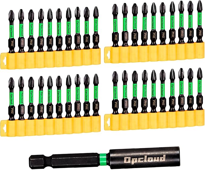 Impact #2 Phillips Screwdriver Bit Set, 41 Pieces 2”S2 Steel Magnetic PH2 Tips Driver Power Bit Set with Extension Impact Bit Holder