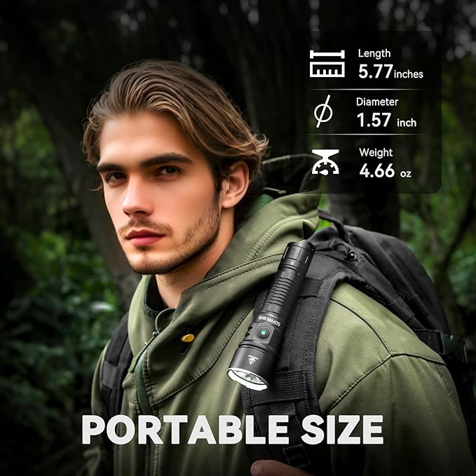 sofirn SK40 Tactical Flashlight 3200 Lumens, Rechargeable EDC Flashlight with 580 Meters Long Throw, Dual Switches LED Flash Light Spotlight for Camping Hiking Hunting Searching