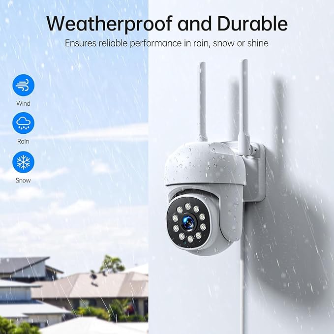 Camcamp Wireless Security Camera System, Motion Detection, Audible and Visual Alarms and Full Color Night Vision. Plug-in Power Supply, 7/24 Hour Camera System (1-Pcs Without NVR Systems)