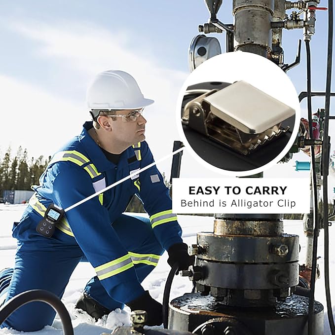 4 in 1 Gas Detector, Rechargeable Portable 4 in 1 Gas Clip 4-Gas Monitor Meter Tester Analyzer Sound Light Shock