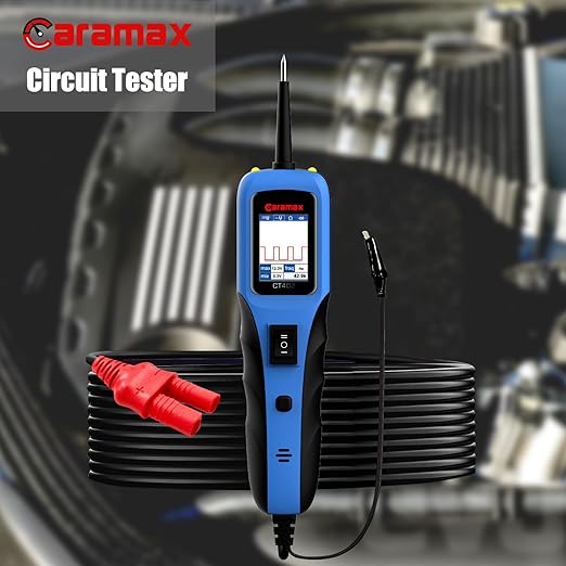 Automotive Power Circuit Probe Tester 12-24V Trailer Light Tester with 0.7mm Non-Piercing Probe Kits&40FT Cord Resistance&Duty Cycle Digital Multimeter Short&Open Finder Diode Diagnostic Tool