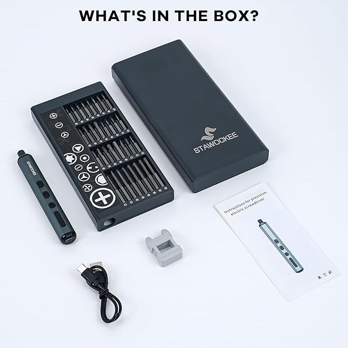 Mini Electric Screwdriver, 68 in 1 Mini Precision Electric Screwdriver Set with Magnetic Bits, Rechargeable Small Screwdriver Cordless - Power Repair Tool Kit for PCs and Electronics, Labor Day Gift