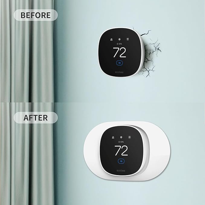 Tim Kit for ecobee Smart Thermostat Essential 2025, Wall Plate Cover Accessory for ecobee Thermostat, Easy to Install Cover Imperfections for Your Wall