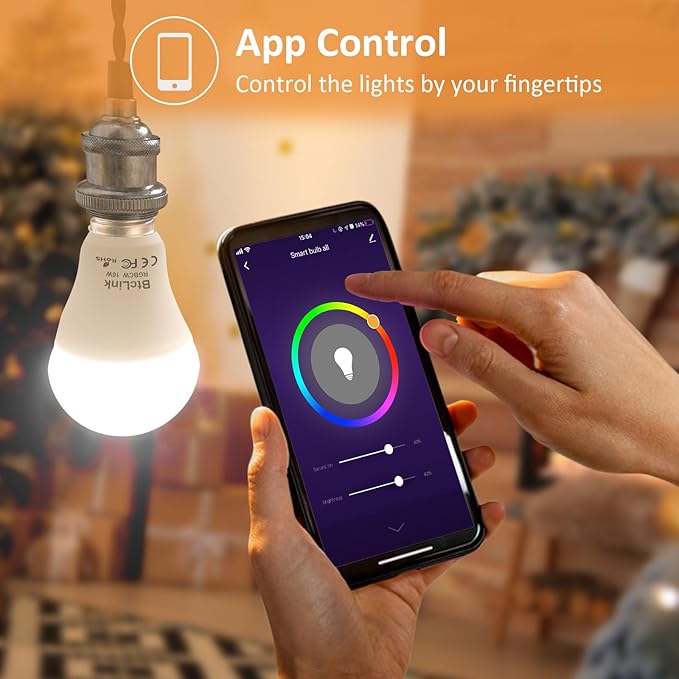 Smart Light Bulbs 150W Equivalent, 1600LM 16W Alexa Light Bulb, E26 A19 Bright Color Changing Bulbs for Room Decorations, 2.4 GHz WiFi LED Light Bulbs Compatible with Alexa, Google, 2 Packs
