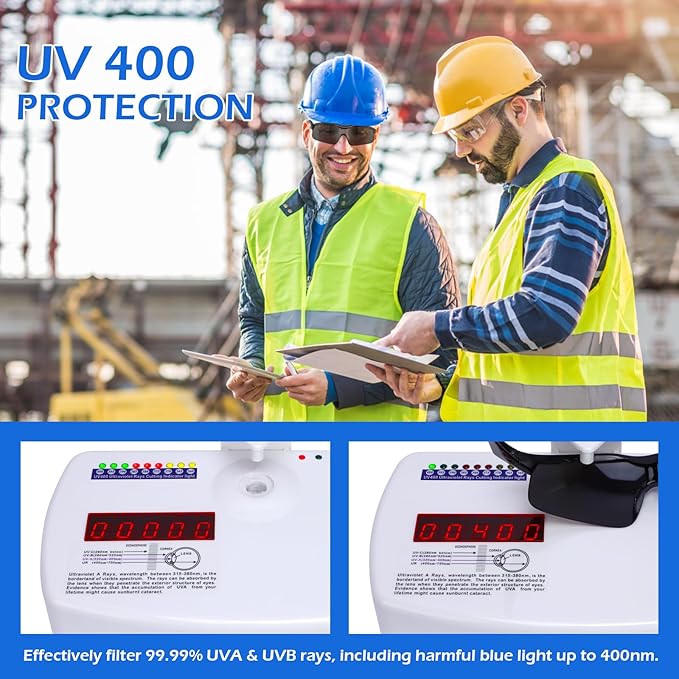 OXG 6 Pack Anti-Fog Safety Glasses, ANSI Z87+ Impact & Scratch Resistant Protective Eyewear for Work, Lab, Construction