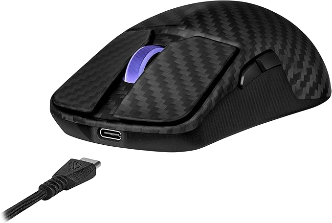 ASUS ROG Harpe Ace Extreme Wireless Esports Gaming Mouse – Carbon Fiber Build, 47g Lightweight, Tri-Mode Connectivity, 42K DPI, up to 70Hr Battery, Glass Skates, Pro-Approved, PC/Mac Support - Black