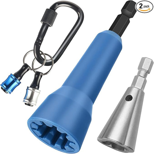 Wire Nut Twister,with 2pcs Bit Holders 1/4" Socket,Hex Shank Screwdriver Bit Holder,Wire Twisting Tool,Wire Nut Twister for Electrical Power Drill,Wire Twister for Quick Twisting Cable