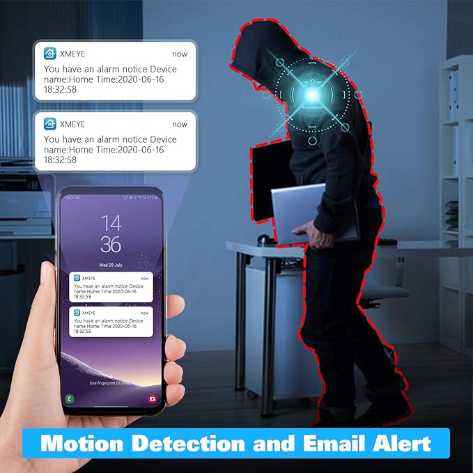 Wireless Security Camera System with 12" Monitor, 8CH NVR & 4pcs WiFi Cameras - Plug & Play, Night Vision, 24/7 Recording (No HDD + 4cam + 12" Monitor)