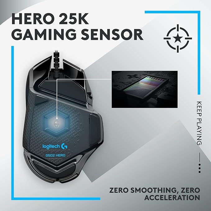 Logitech G413 SE Mechanical Gaming Keyboard and Logitech G502 HERO High Performance Gaming Mouse Bundle