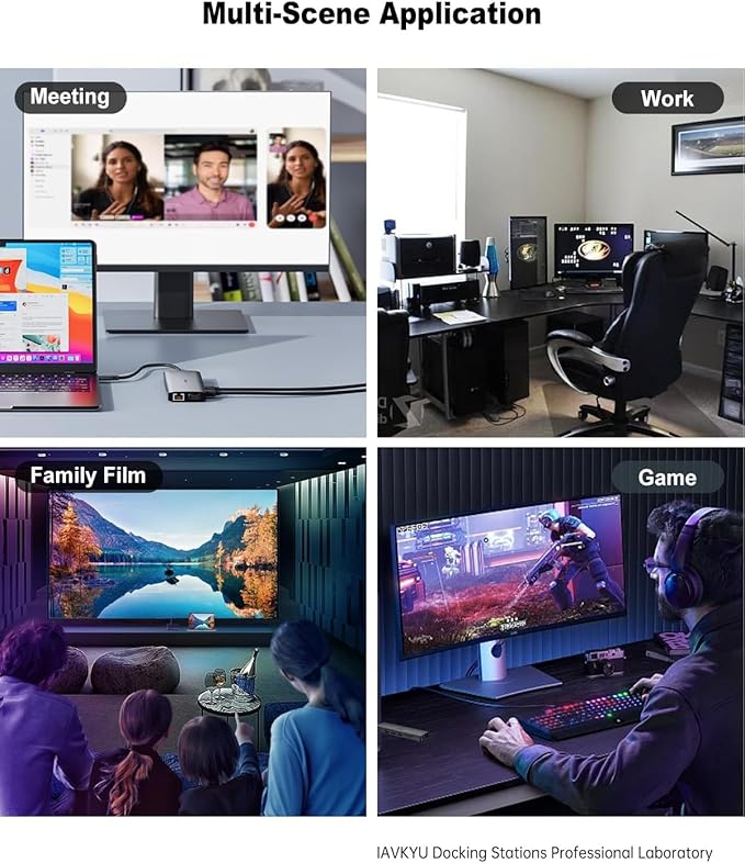 USB C Laptop Docking Station, Docking Station Dual Monitor, 13 in 1 DockingStation 3 Monitors with 2HDMI,VGA, Ethernet,7USB C/A Port, 100w PD, SD/TF, USB C Hub for Dell/HP/Surface/Lenovo Laptop