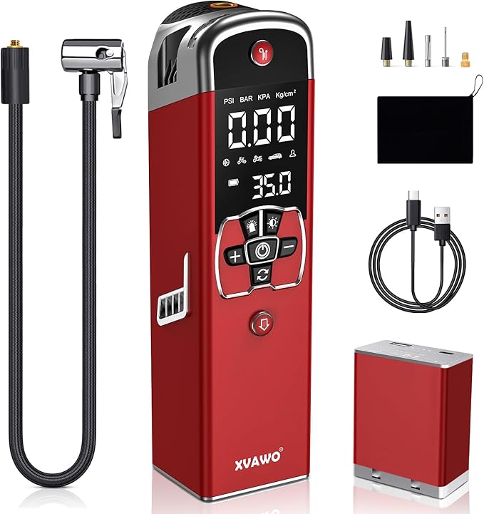 Tire Inflator Portable Air Compressor: Cordless Deflatable Air Pump for Car Tires - 150PSI Tire Pump with Pressure Gauge for Car Bike Motorcycle