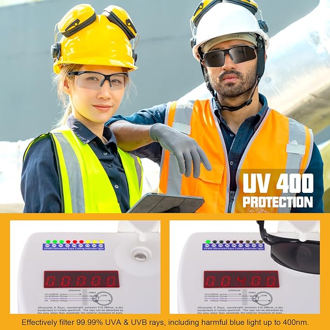 OXG 12 Pack Anti Fog Safety Glasses for Men, Impact Scratch Resistant Protective Eyewear ANSI Z87.1 Approved