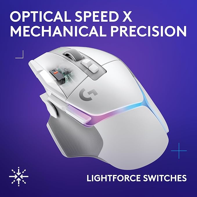 Logitech G502 X Plus Lightspeed Wireless Gaming Mouse + G515 TKL Wireless Gaming Keyboard (Tactile) Bundle: White