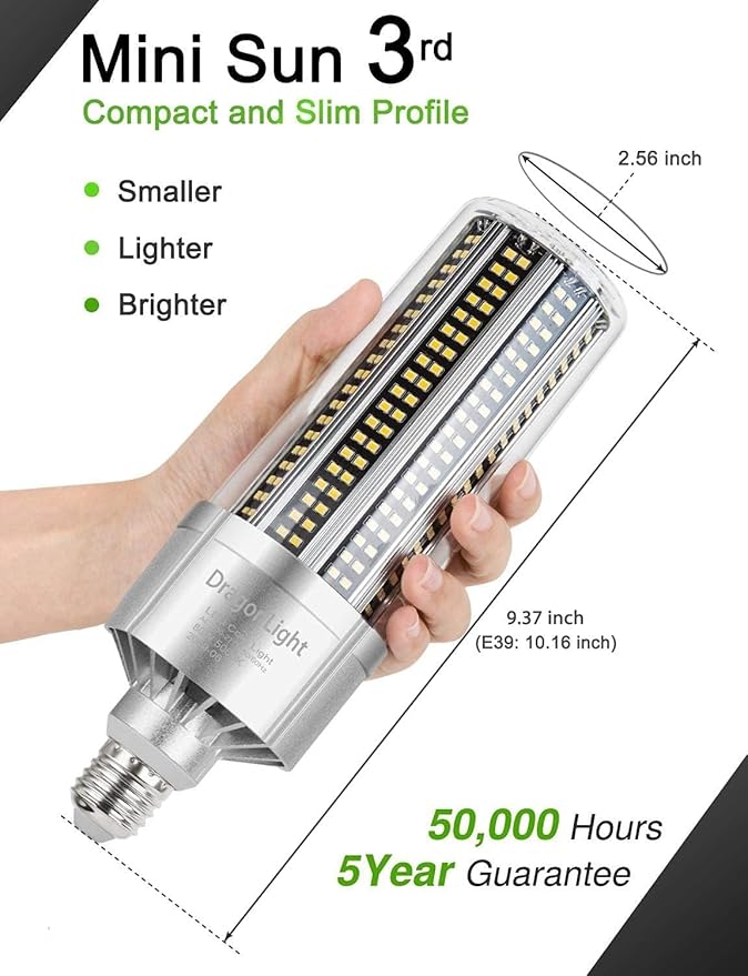 DragonLight 120W Commercial Grade Corn LED Light Bulb(400 Watt Metal Halide/HID/HPS Replacement) E26/E39 Large Mogul Base LED Lamp 3000K Warm White 14,400 LM for High Bay Area Lighting