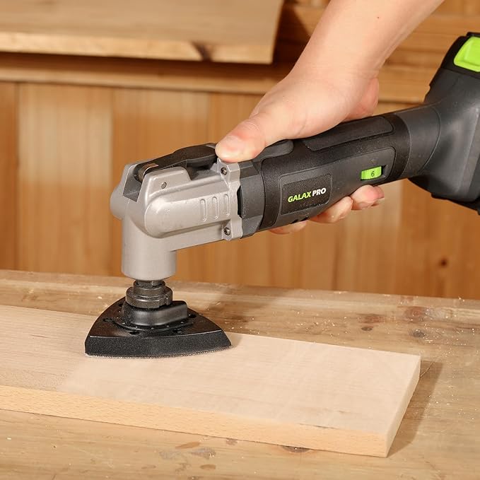 GALAX PRO Power Oscillating Tool, Cordless Oscillating Multi Tool 20V Lithium Ion with 1.3Ah Battery and Charger, 3pcs Blade and 10pcs Sanding Papers for Sanding, Grinding