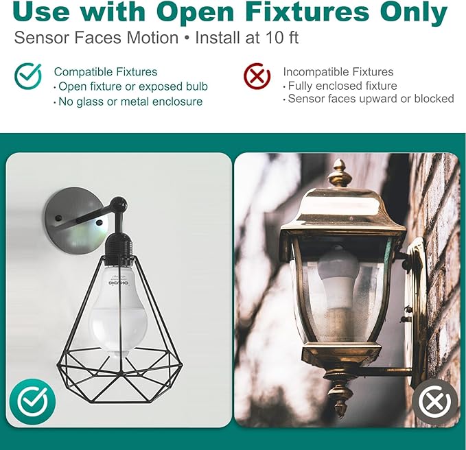 DiCUNO PIR Motion Sensor Light Bulbs Outdoor, 8W (60W Equivalent), Motion Activated Dusk to Dawn Security LED Bulb, for Front Porch, Front Door, 810LM, 5000K Daylight White, 2 Pack