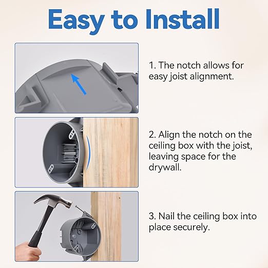 Ceiling Electrical Box New Work, 20 Cu.in, UL Listed, 48-Pack