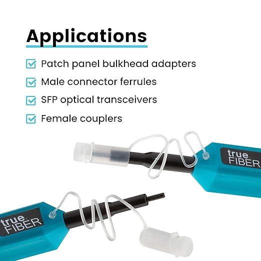 trueCABLE Fiber Optic Dual Position Pen Click Cleaner, SC/ST/FC, 800+ Cleans, UPC/APC Connector Ferrules, 2.50mm, 1 pc